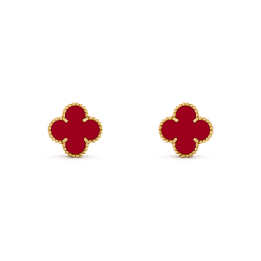 עגילי אלאמברה וינטג' עם קרנליאן